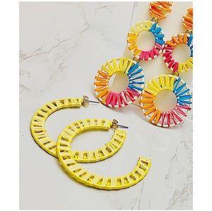 Bold & Bright Raffia Earring Set
